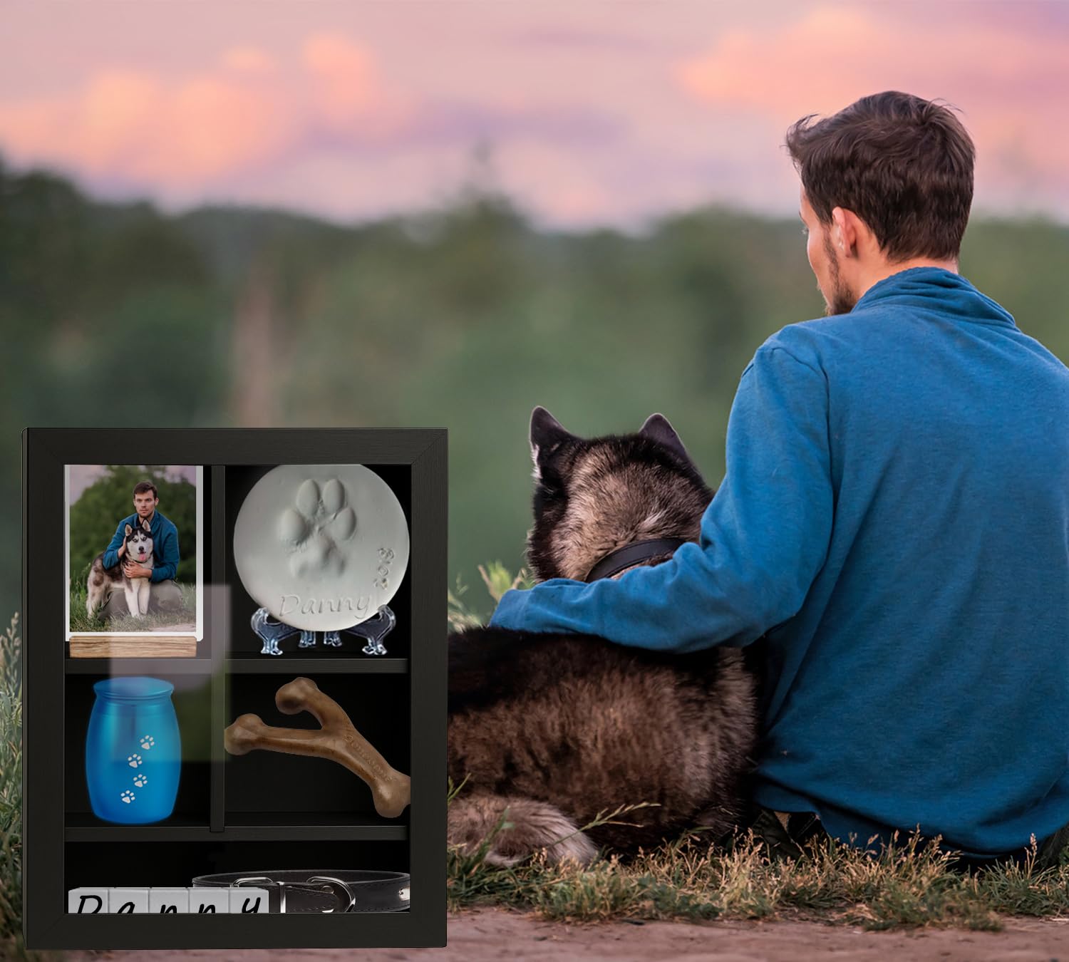Sofunii coffre d’exposition pour animaux, souvenir touchant et durable.