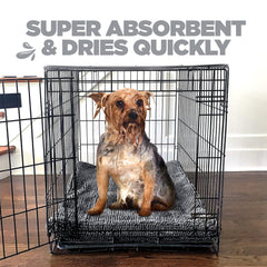 Soggy Doggy Doormat chenille microfibre douce gris, surface moelleuse pour chien.