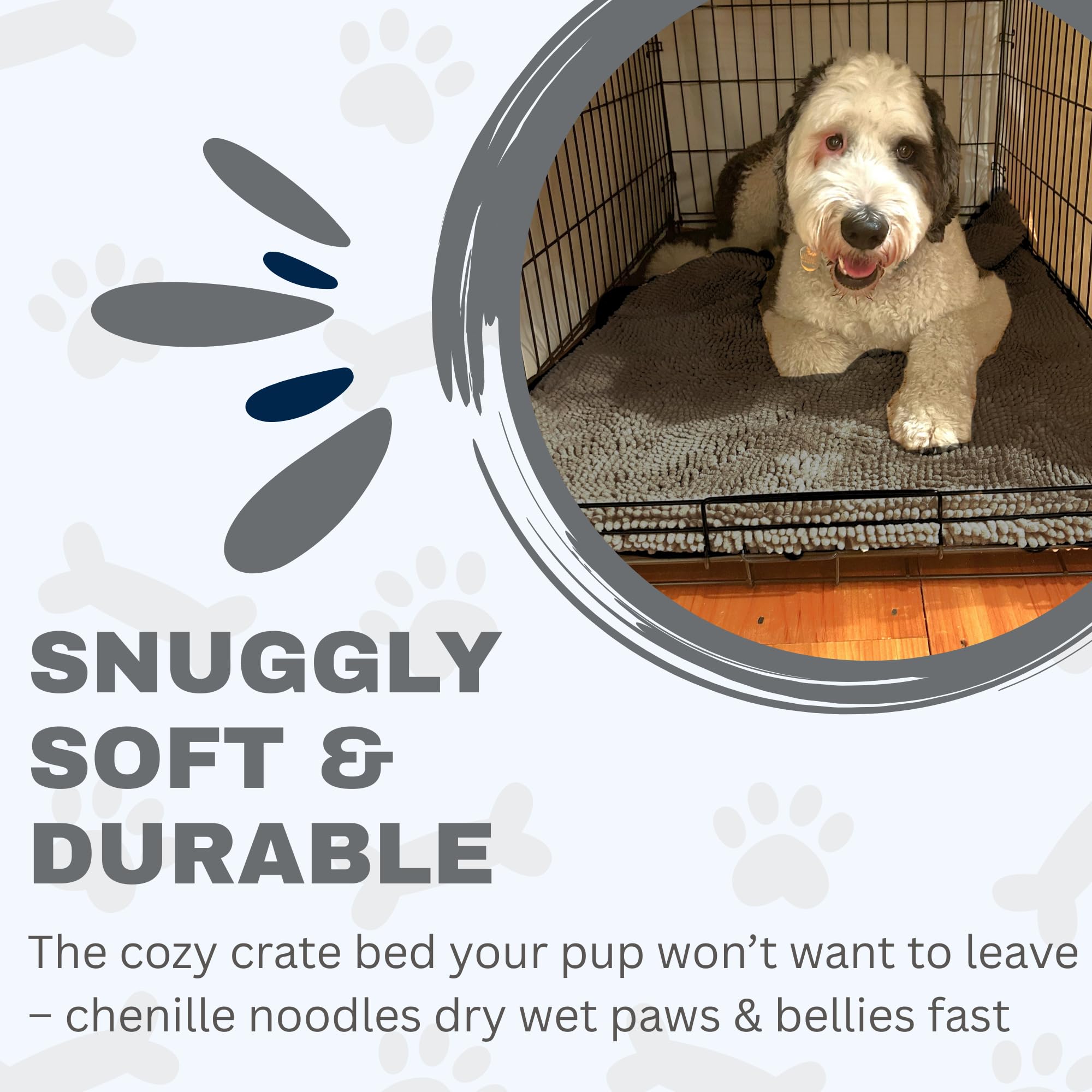 Soggy Doggy Doormat design discret gris, s’intègre à tout intérieur.