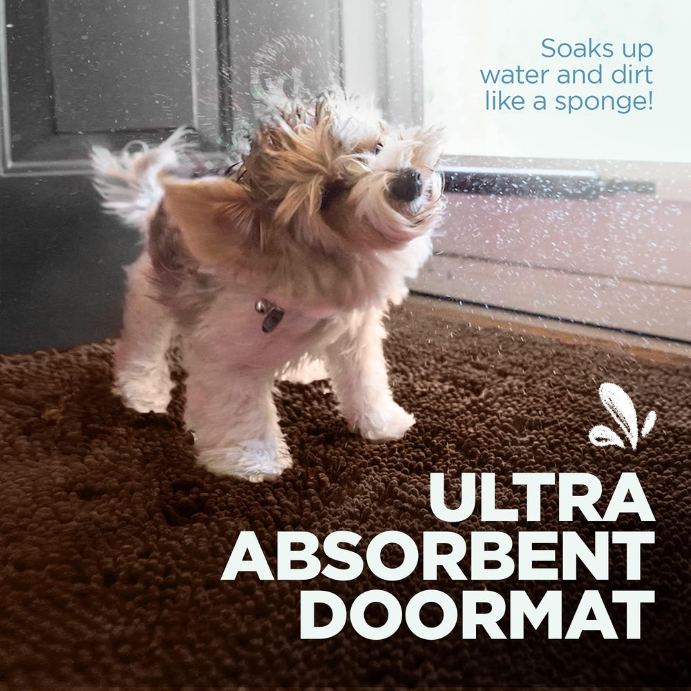 Tapis Soggy Doggy Doormat avec sechage rapide en chenille pour limiter les odeurs.