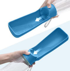 Distributeur d'eau SOICTA en déplacement, système anti-fuite efficace pour chien et animal.