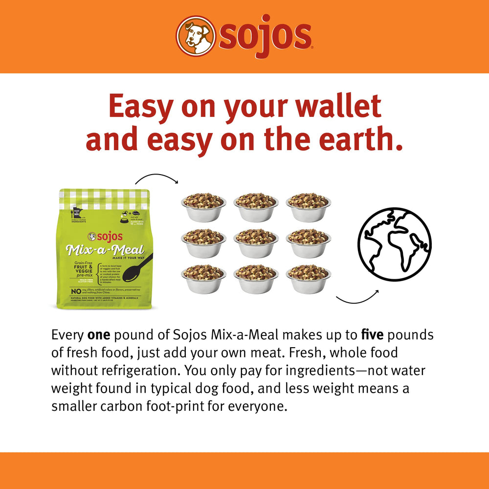 Bol Sojos Mix-A-Meal, alimentation naturelle prête à servir.