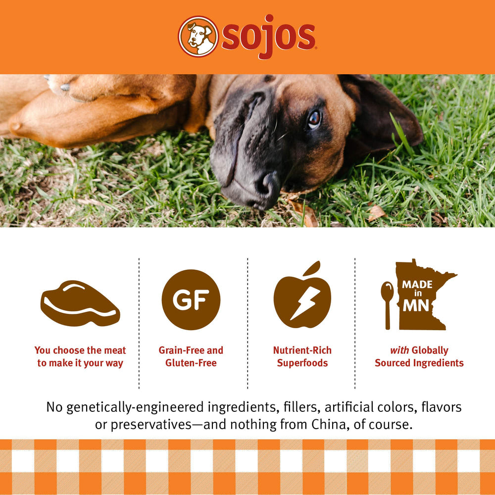 Présentation pratique sans céréales Sojos Mix-A-Meal.