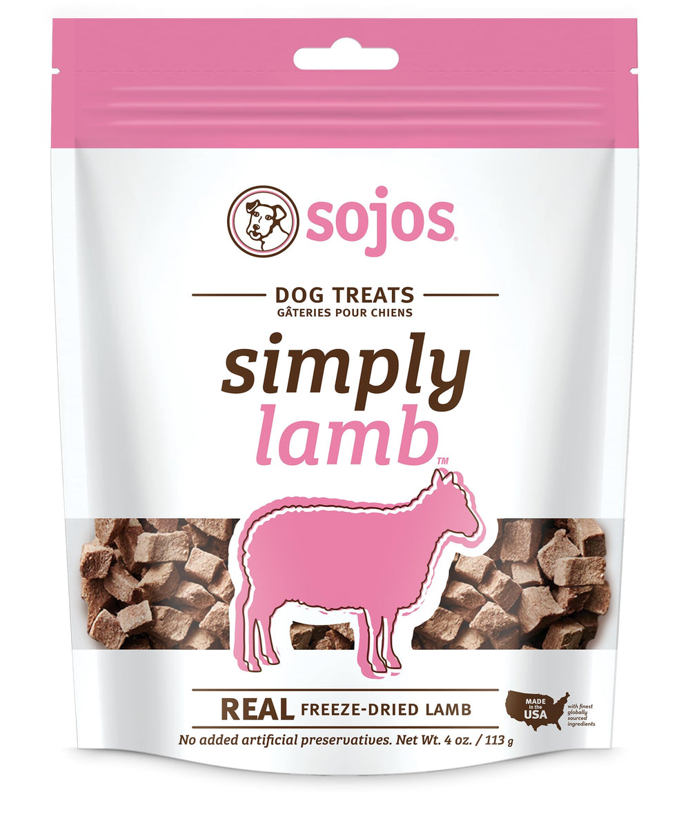 SOJOS Simply Lamb packshot lyophilise, friandise pratique pour chiens actifs