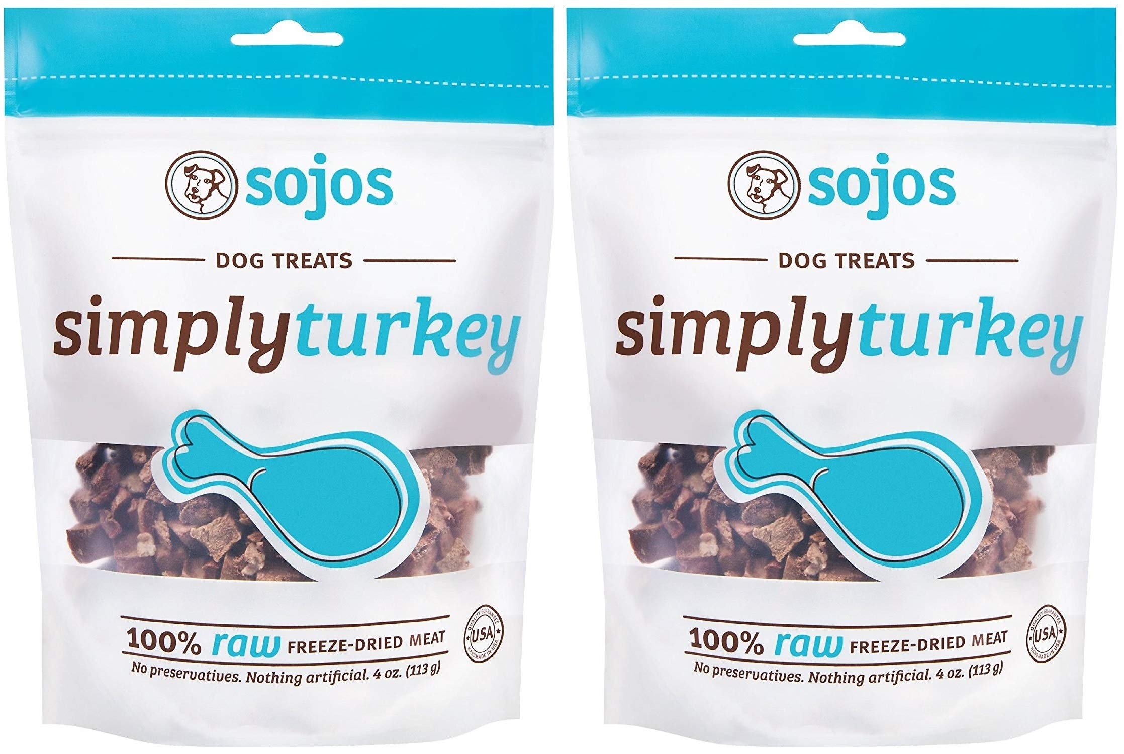 SOJOS Simply Turkey – bouchées lyophilisées 4oz, parfaites pour l'entraînement.