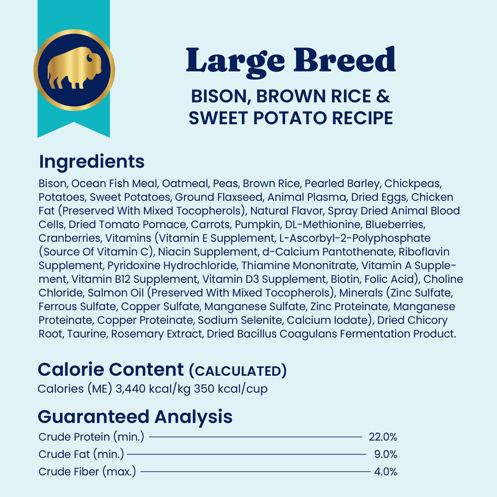 Nutrientboost intégré dans Solid Gold Bison, soutien nutritionnel quotidien.