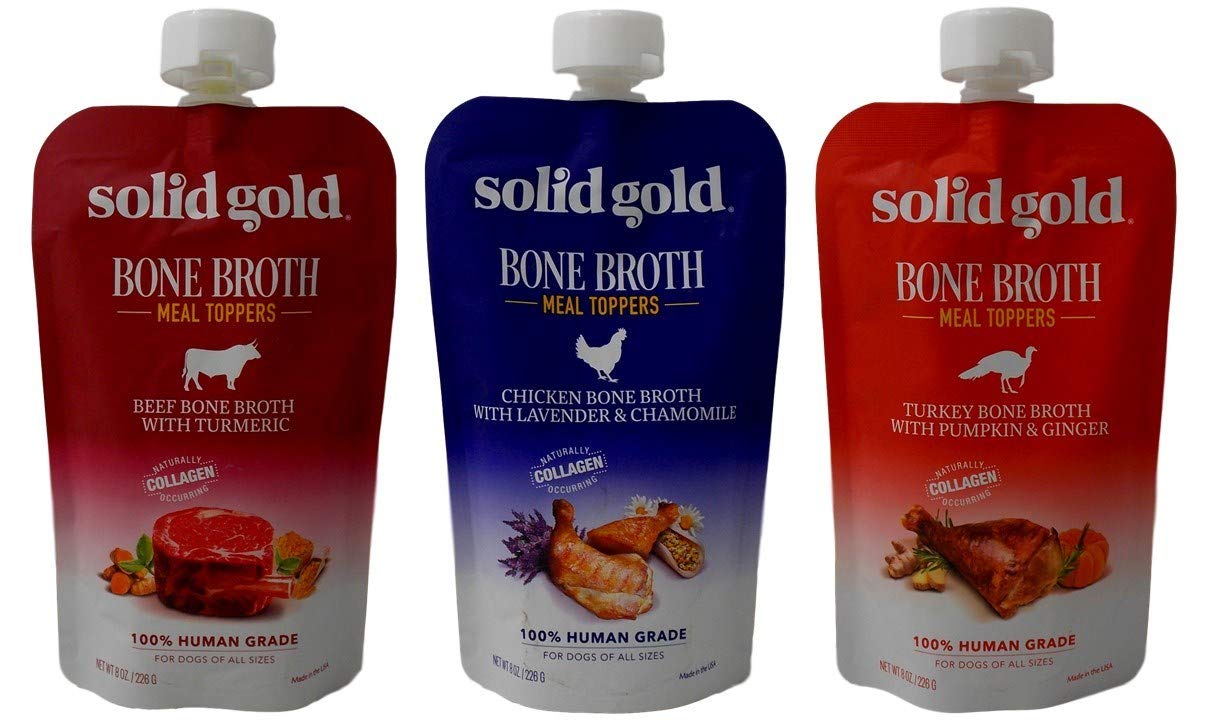 Solid Gold Bouillon Os chien – trio saveurs, goût riche pour régaler votre chien.