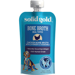Solid Gold bouillon os poulet toppers pour chien: accompagnement savoureux stimulant l’appétit.