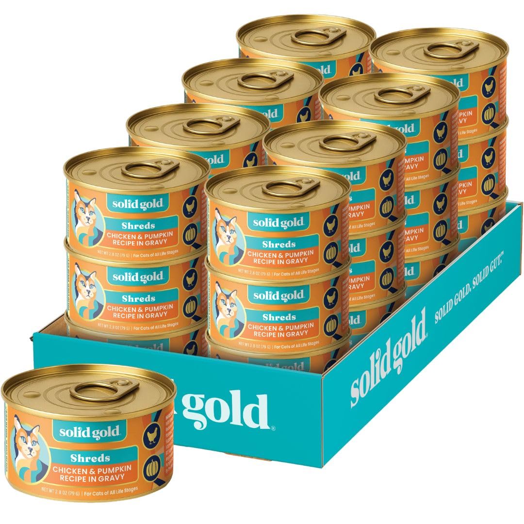 Solid Gold chat émincés poulet potiron dans sauce pour hydratation et appétit.