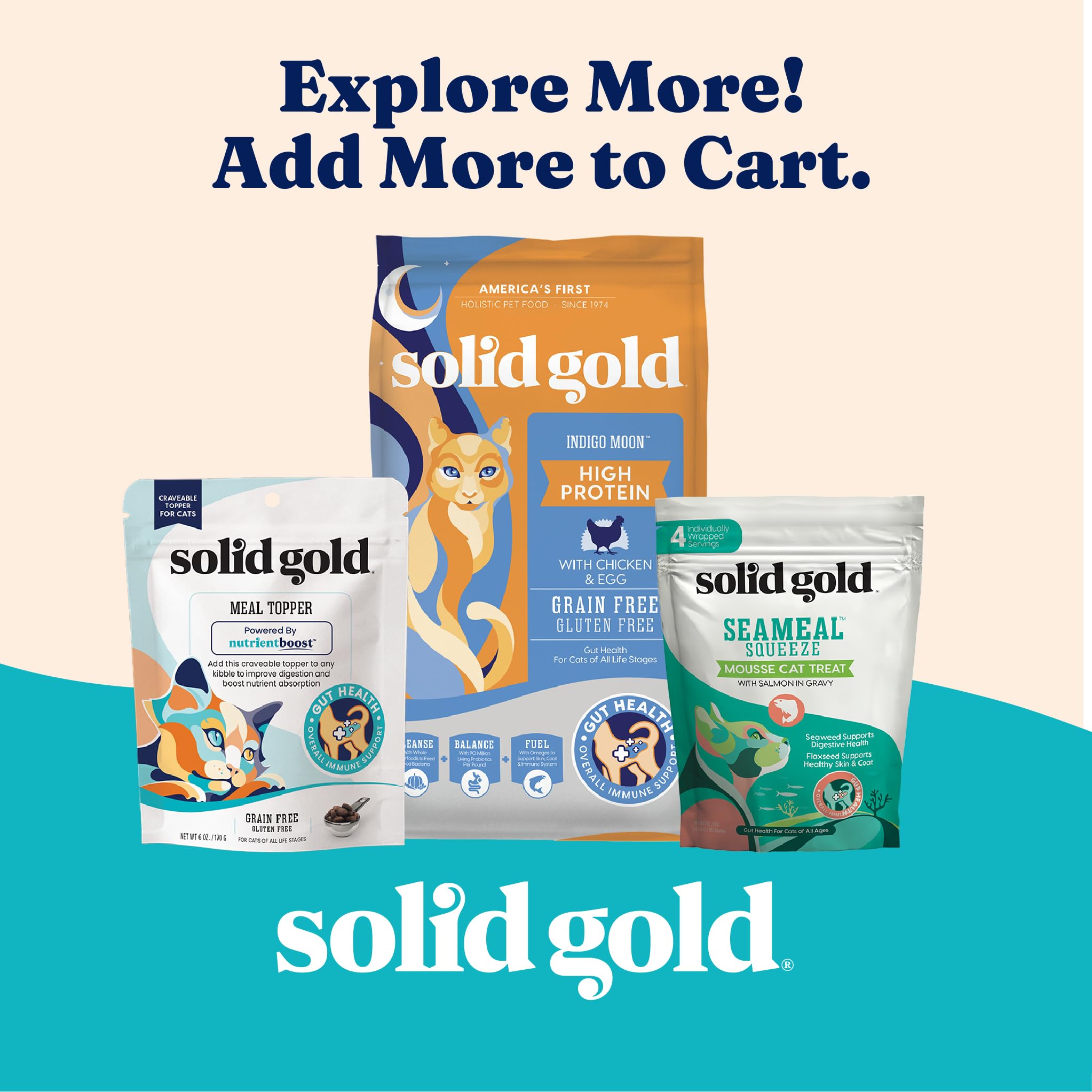 Solid Gold chat texture douce pour repas appétissant.