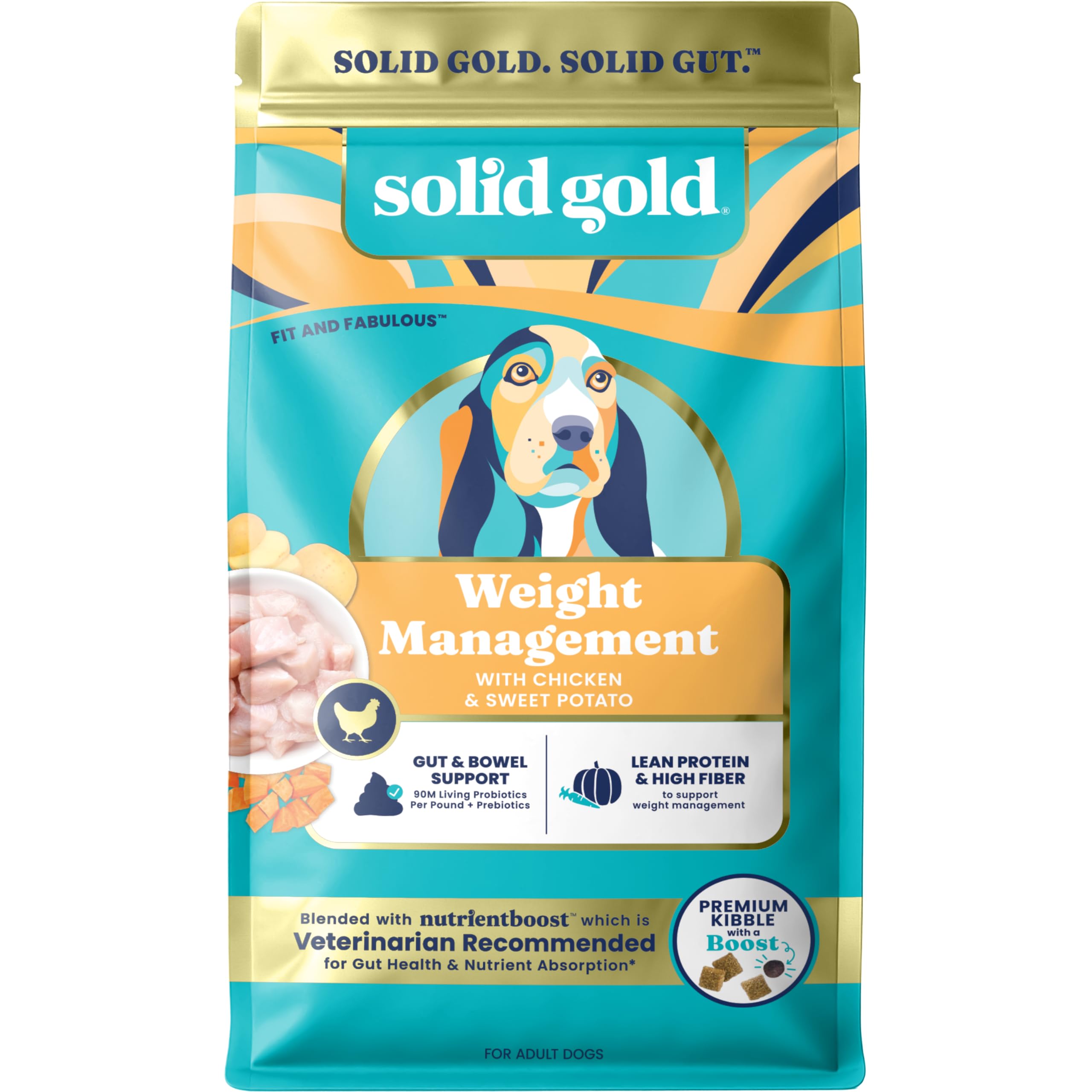 Solid Gold équilibre-poids-chien-sec : croquettes favorisant satiété et contrôle pondéral.