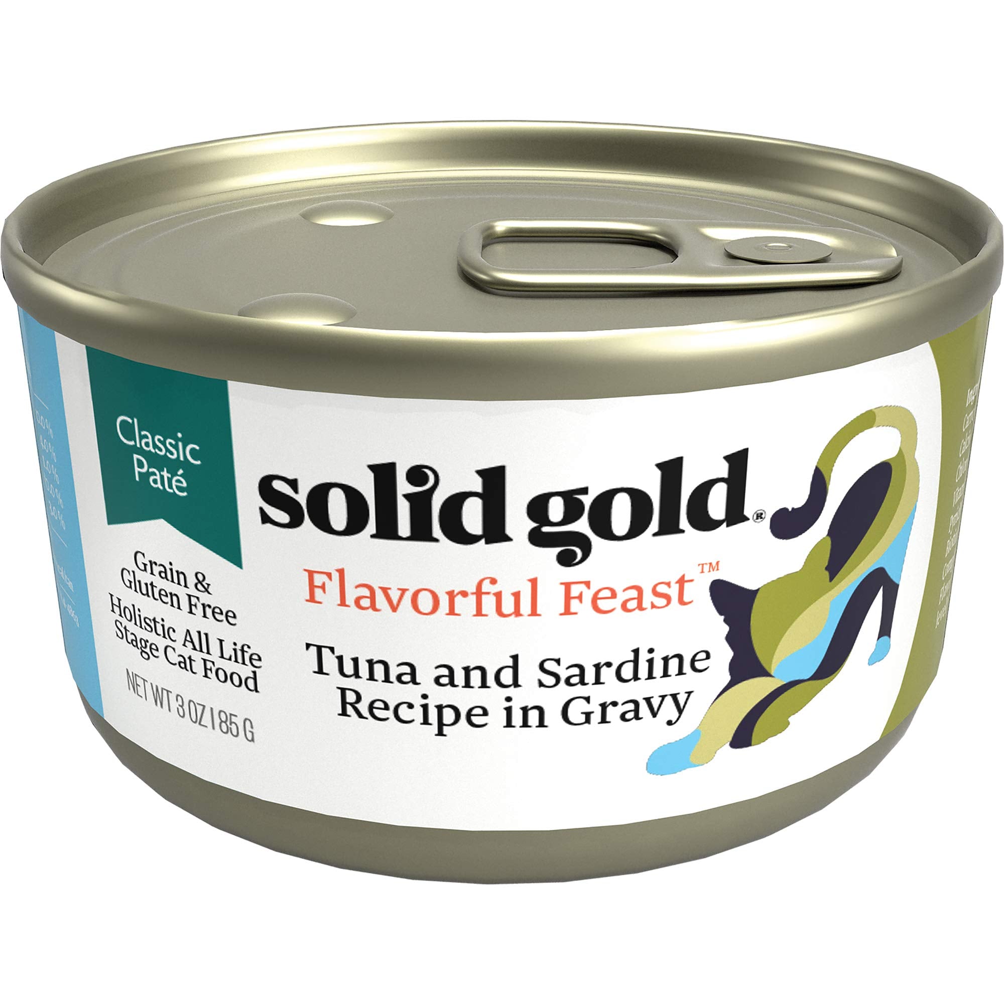 Pâté Solid Gold pour chat, haute humidité favorisant l'hydratation.