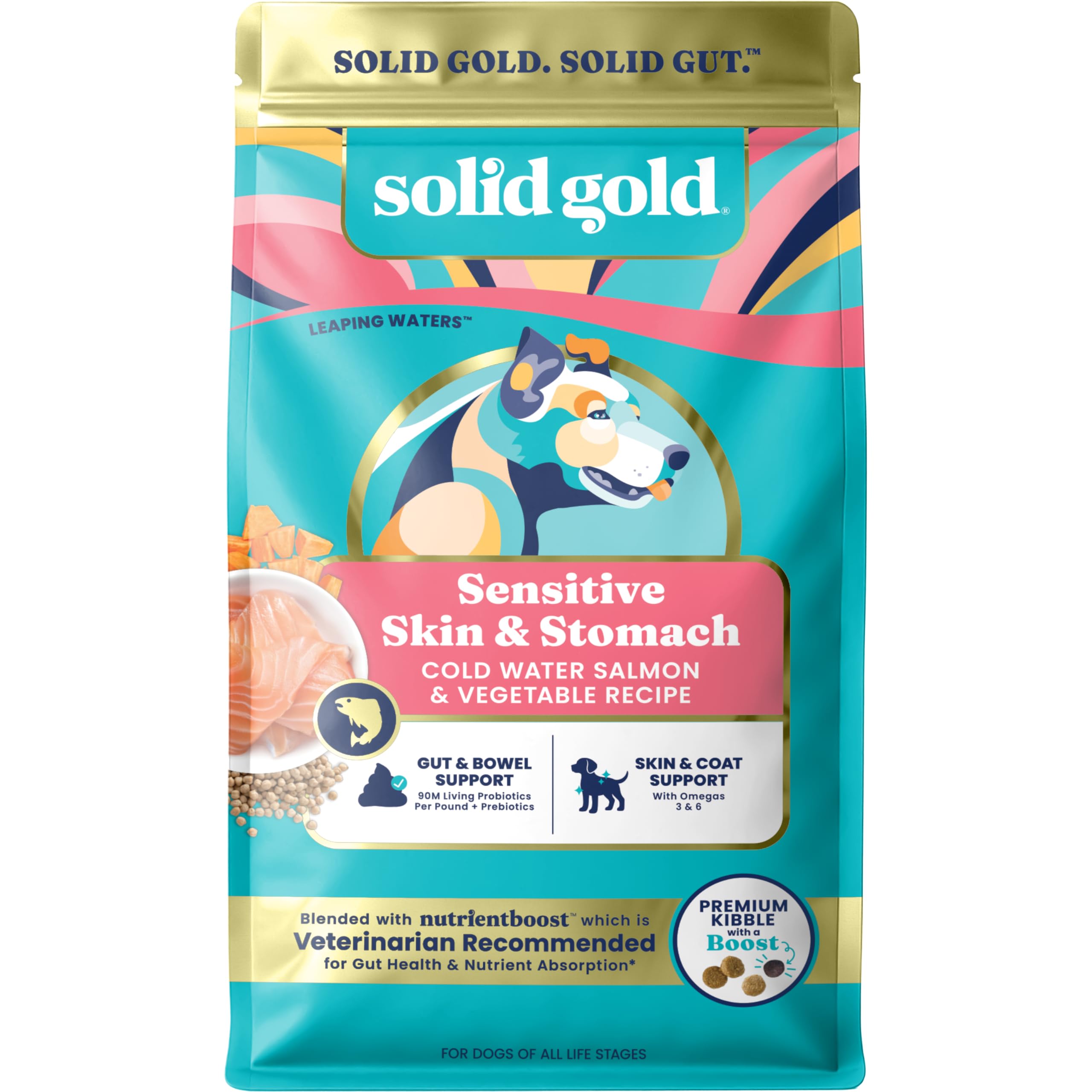 Solid Gold saumon: croquettes faciles à digérer pour estomacs sensibles.