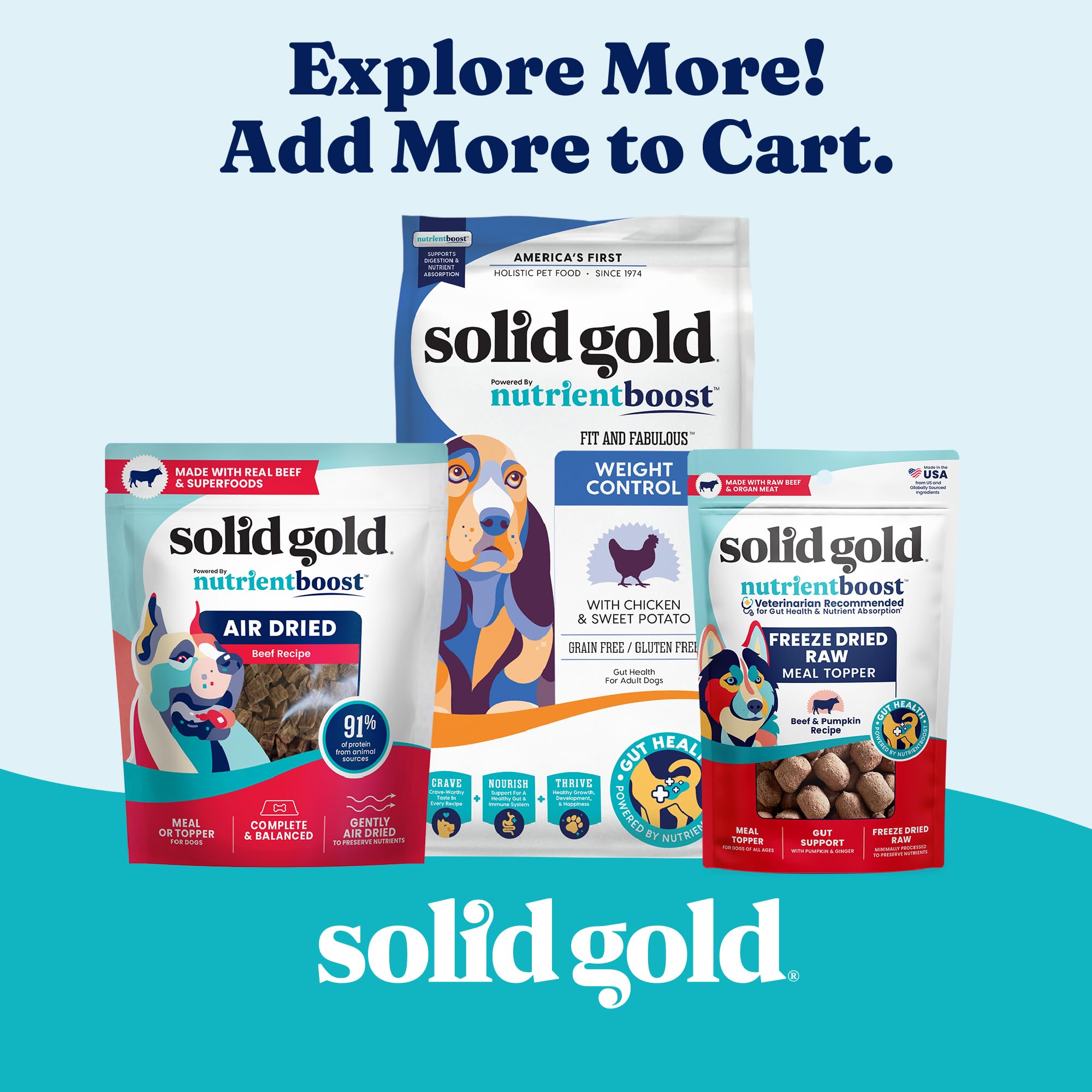 Solid Gold Weight Management : texture moelleuse, facile à mâcher pour les chiens sensibles.