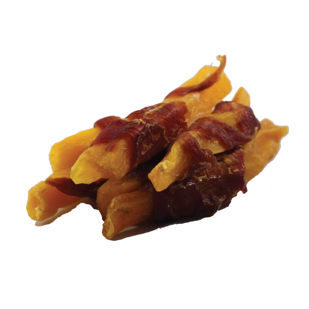 Ingrédients principaux patate douce et canard, sans gluten.