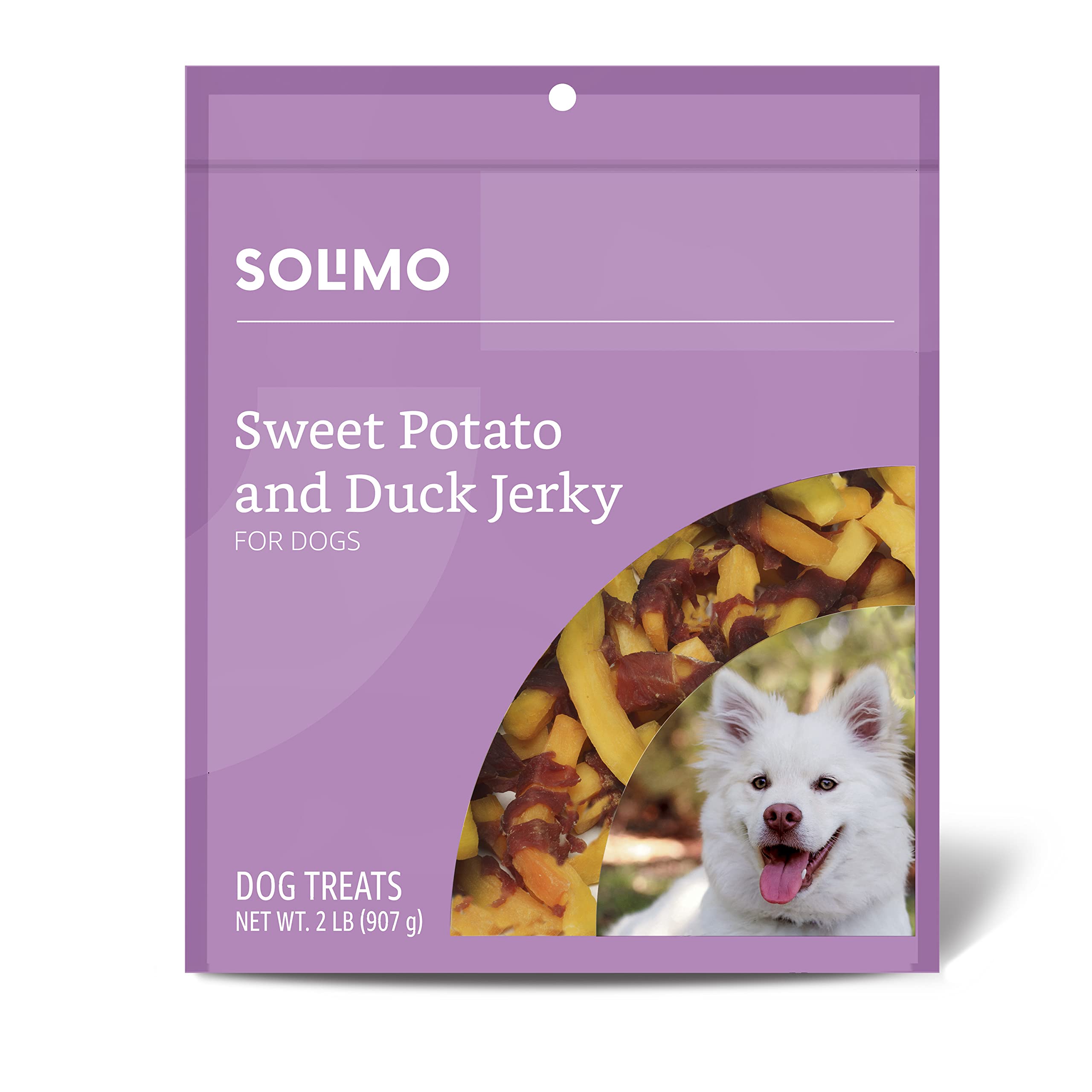 Friandise Solimo canard et patate douce, sachet prêt à l'emploi comme récompense rapide.