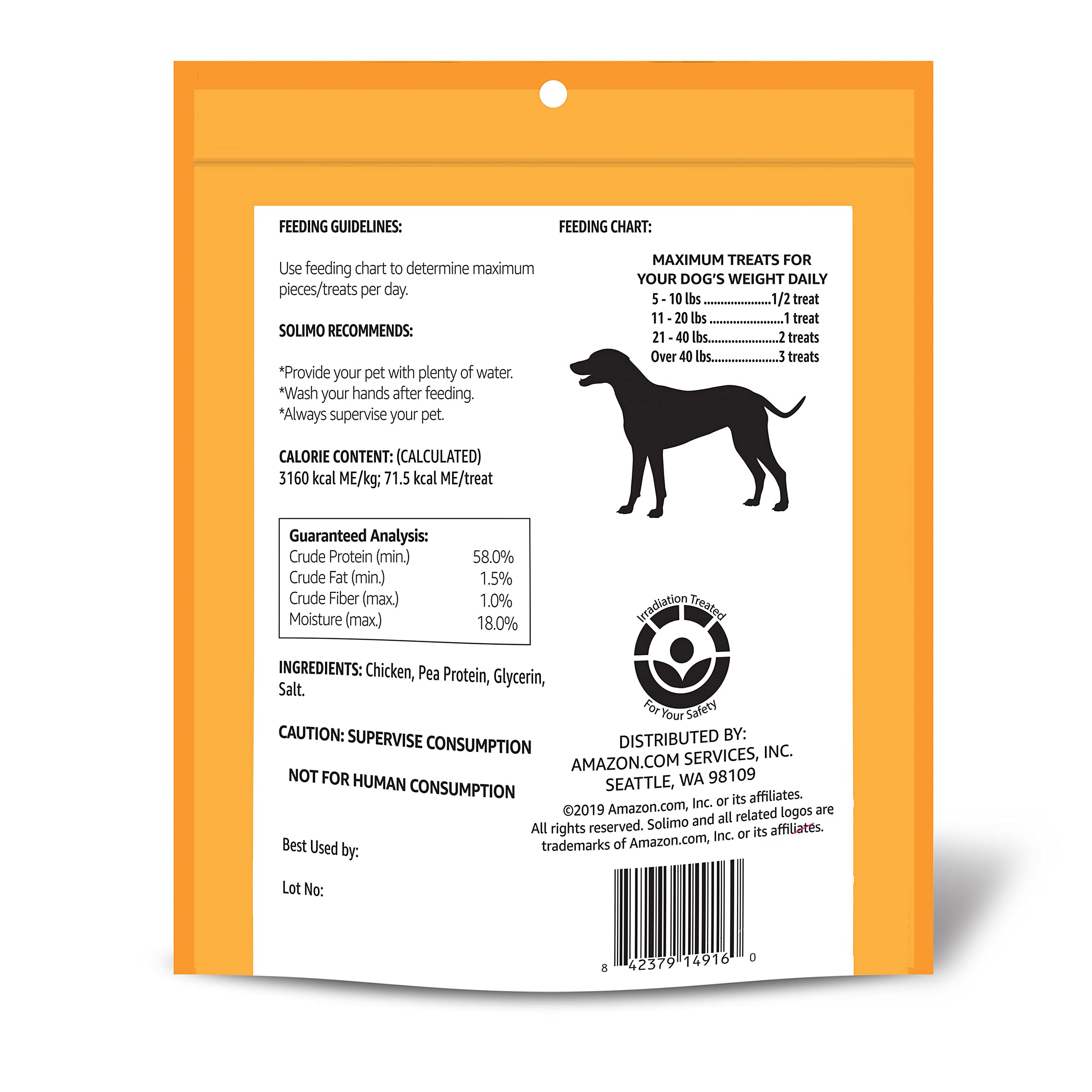 Sachet Solimo friandises poulet, pratique pour les récompenses quotidiennes
