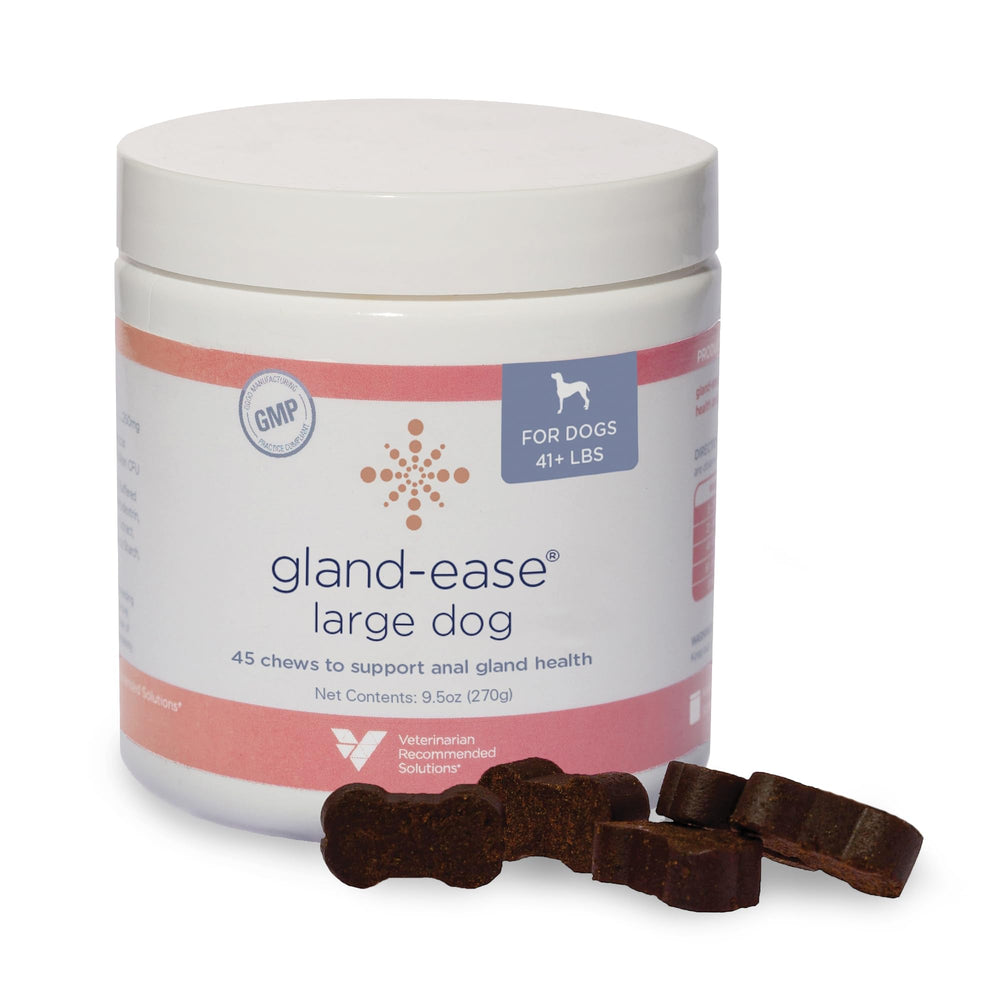Friandises Gland-Ease pour grand chien; récompense savoureuse soutenant l'équilibre intestinal.