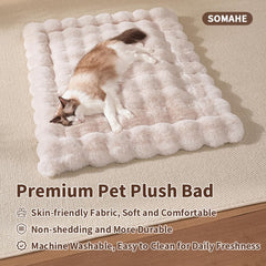SOMAHE Cat Bed Mat texture-fausse-fourrure: douceur luxueuse invite au repos.