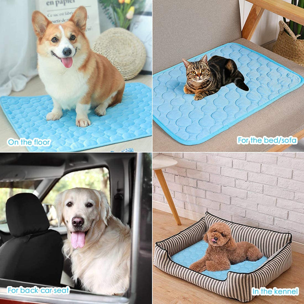 Tapis SOMOYA sur canapé, confort rafraîchi pour animal et maître.