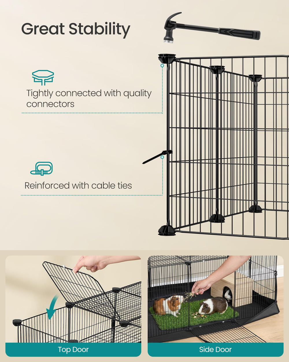 Cage SONGMICS protège les petits animaux et minimise les salissures