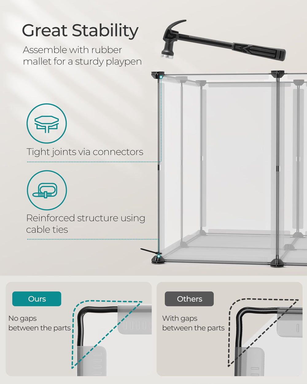 SONGMICS configuration en L pour optimiser l’espace du coin
