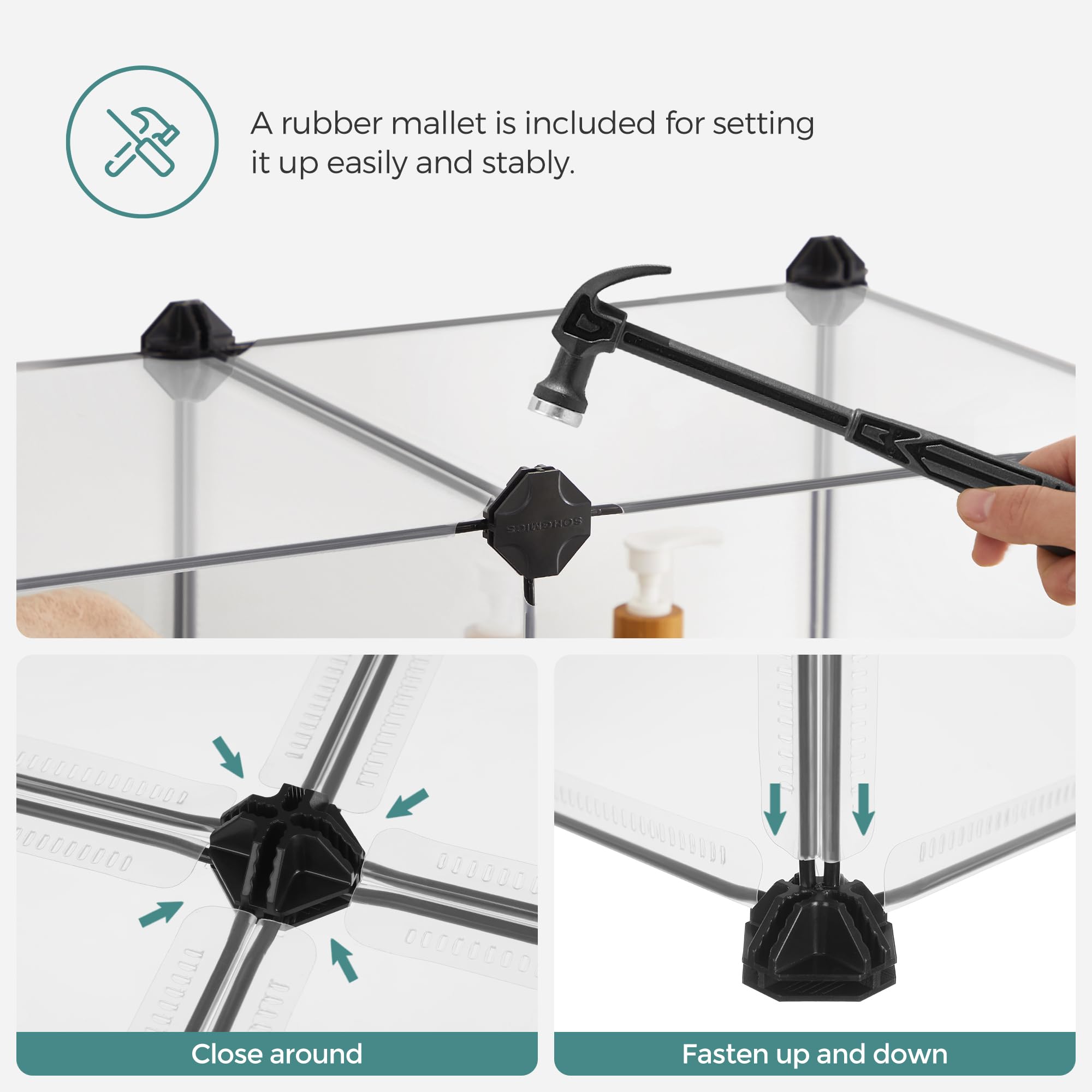 SONGMICS Accessoires et attaches inclus pour assembler rapidement l'enclos.