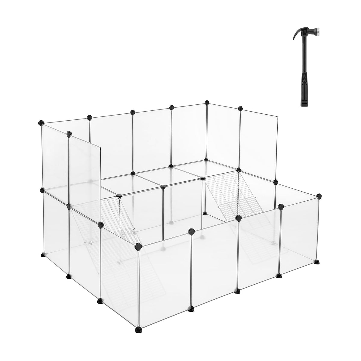 SONGMICS Enclos cochon d'Inde avec panneaux transparents pour surveiller les moments tendres.