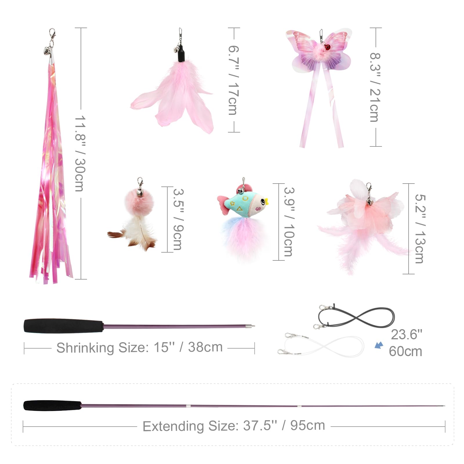 SONGWAY ensemble jouets chat rose interactifs favorise activité et lien maître-chat