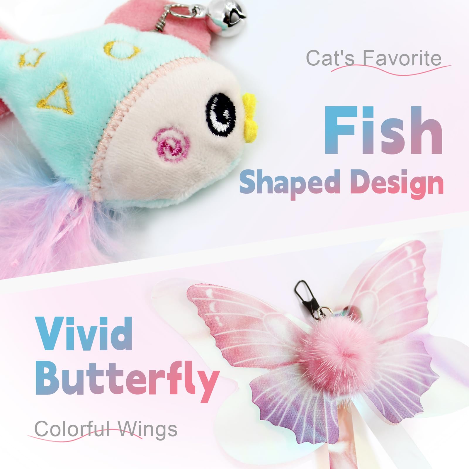 SONGWAY papillon peluche chat jouet peluche pour plaisir sûr