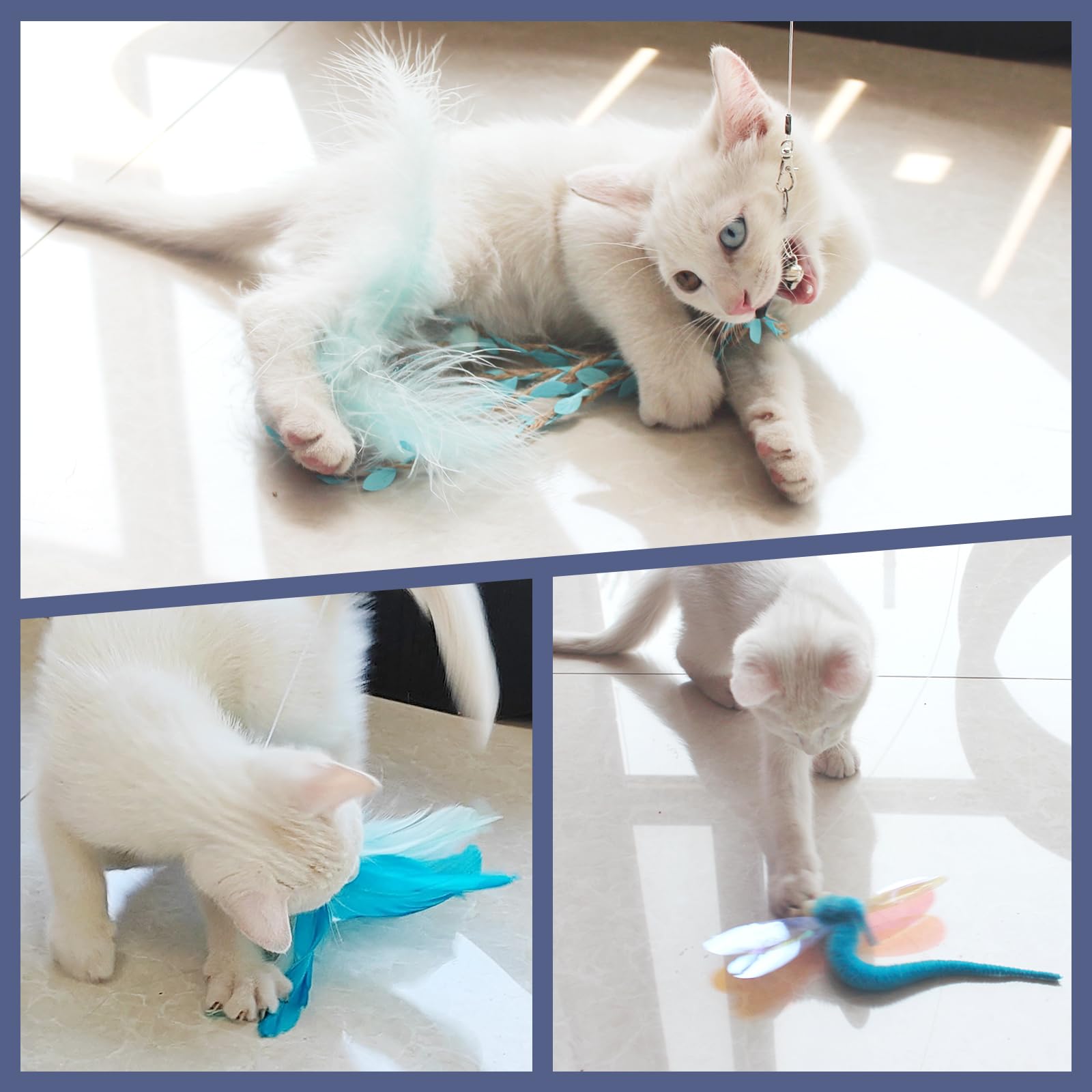 SONGWAY jouet peluche chat bleu, compagnon interactif pour sessions intérieures