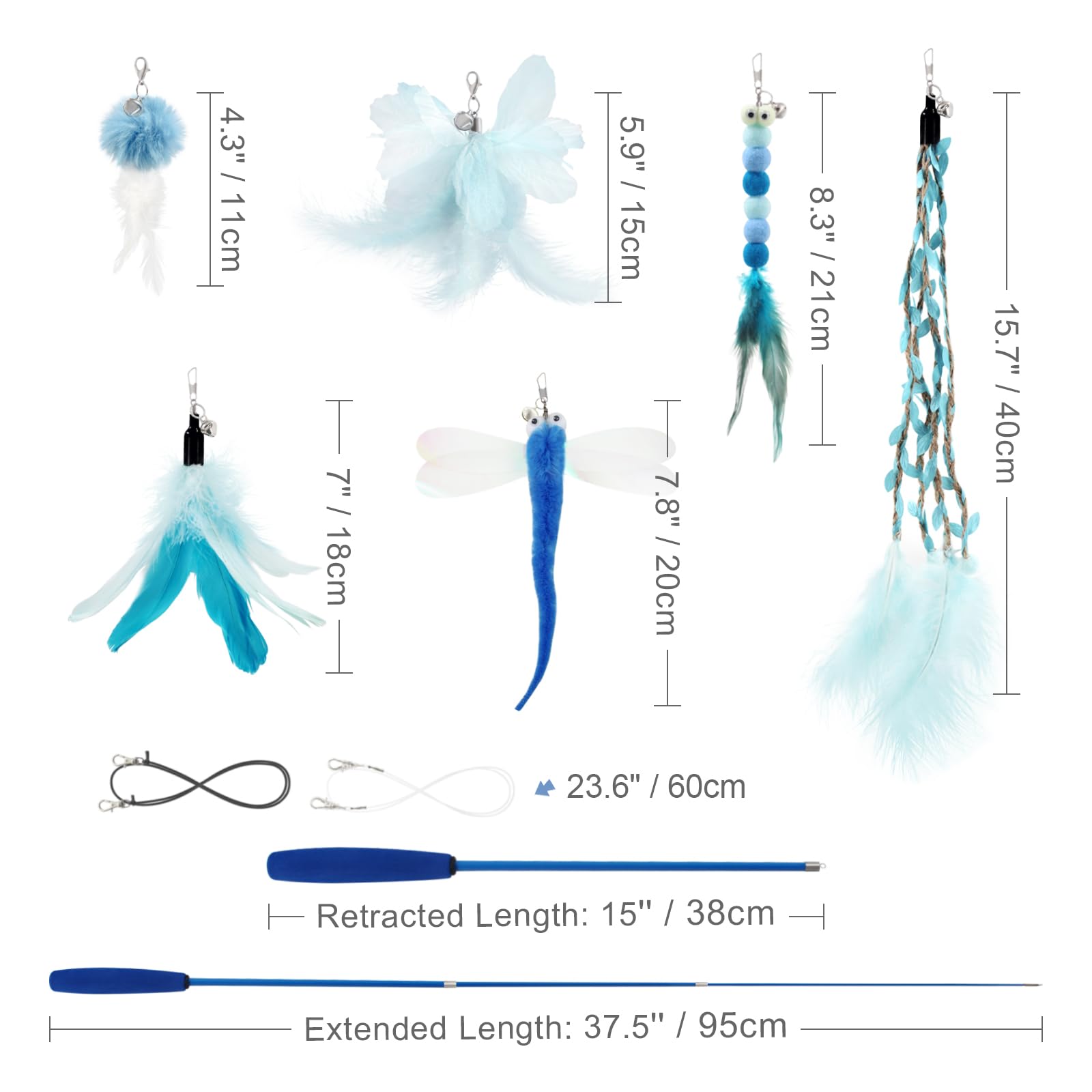 SONGWAY kit jouets interactifs chat bleu, options variées de jeu