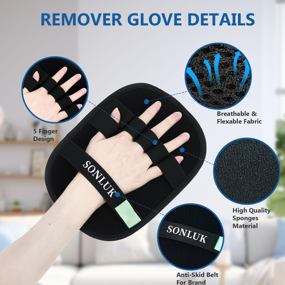 Gant électrostatique Sonluk; attire poils et poussières sans effort.