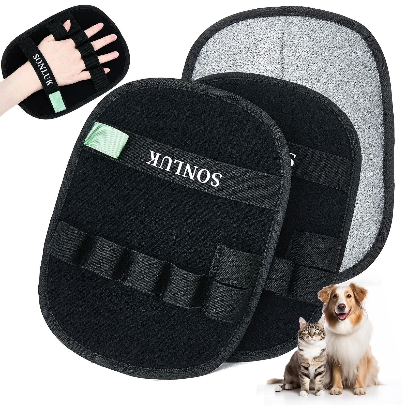 Gant anti-poil Sonluk pour chien et chat; efficacité rapide sur les pelages.