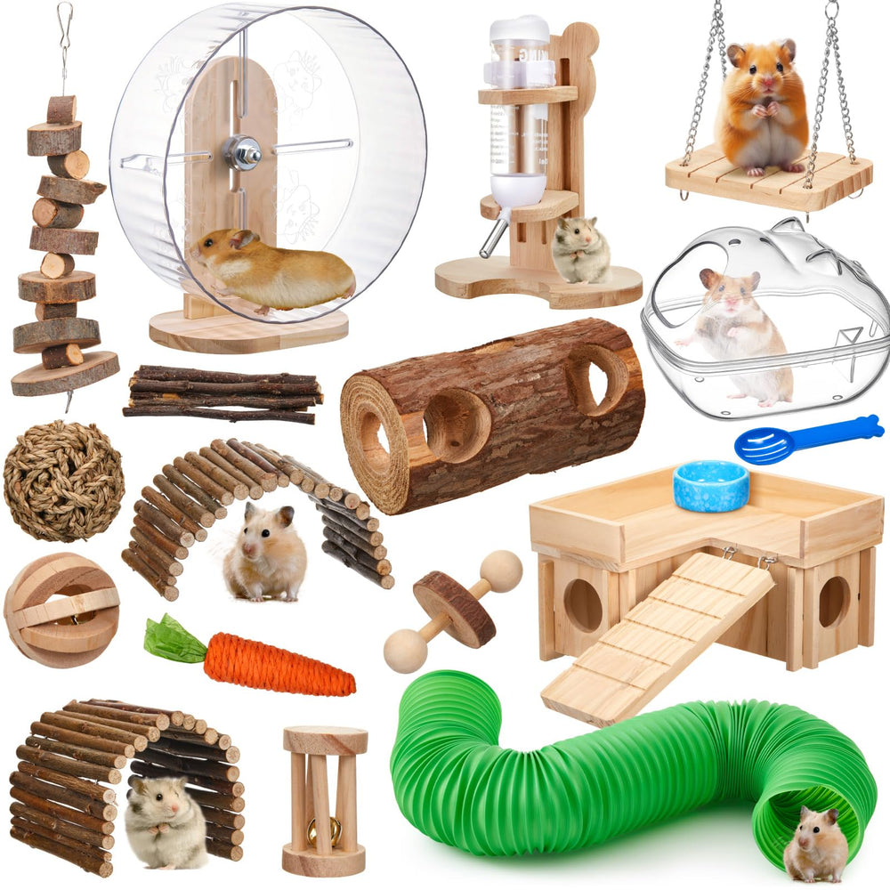 Sonwyoung cage hamster labyrinthe bois: espace sûr pour dormir et explorer.