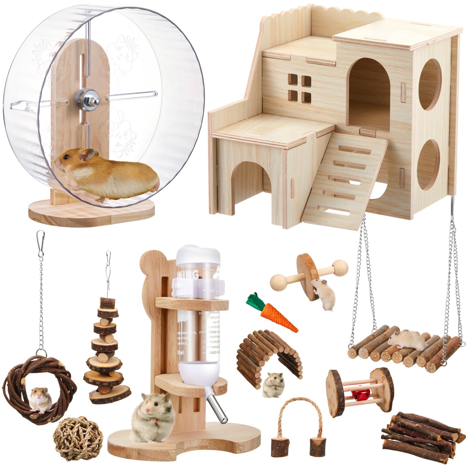 Sonwyoung maison bois labyrinthe: espace stimulant pour hamsters et compagnons miniatures