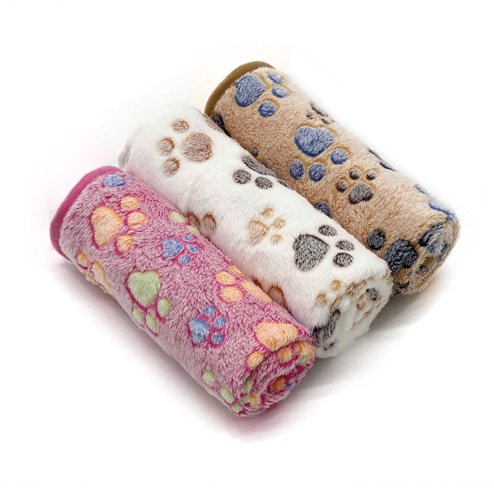 Couverture SORKUT avec empreinte patte, idéale pour chiots et chatons