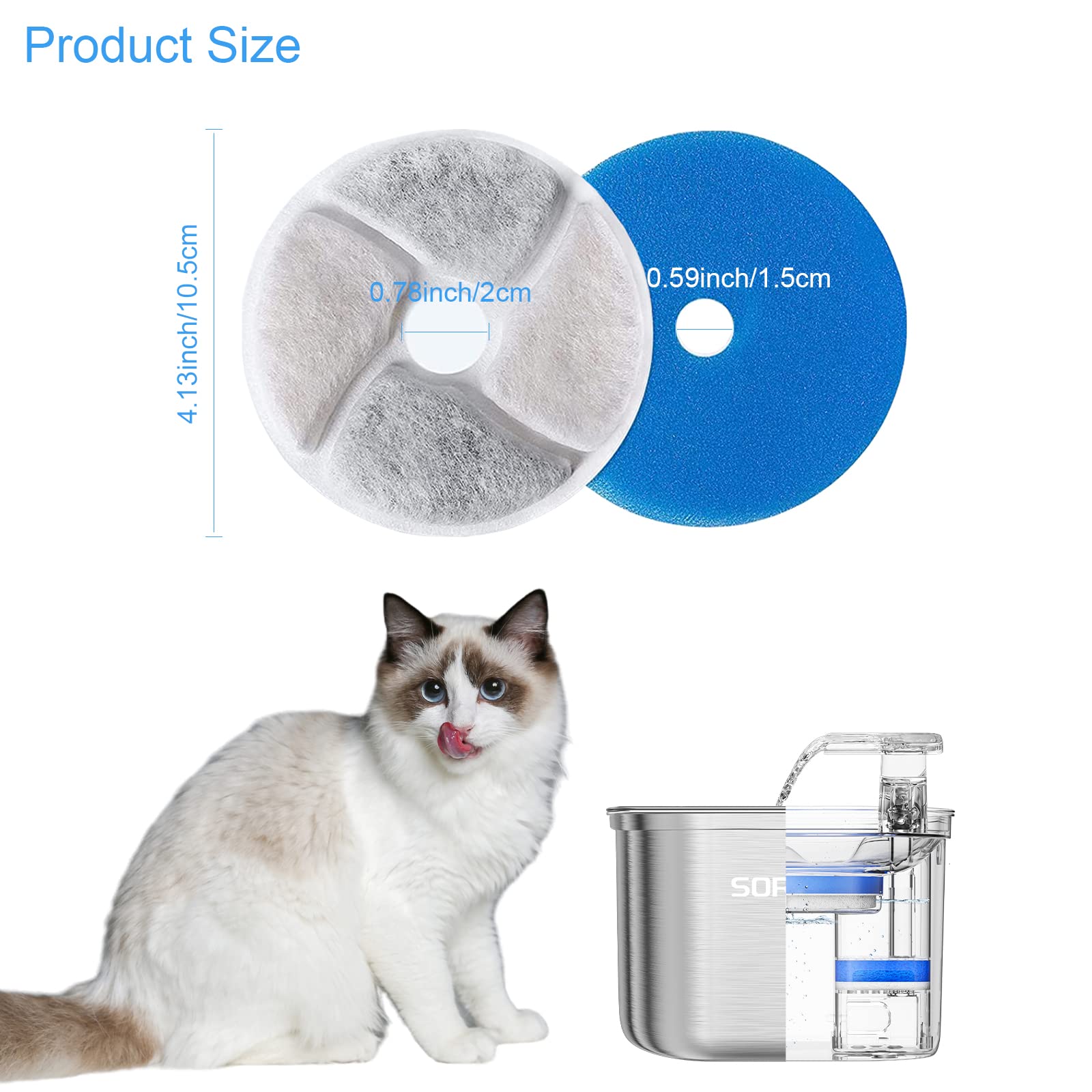 Éponges rondes Soron pour filtration par couches et eau plus propre.