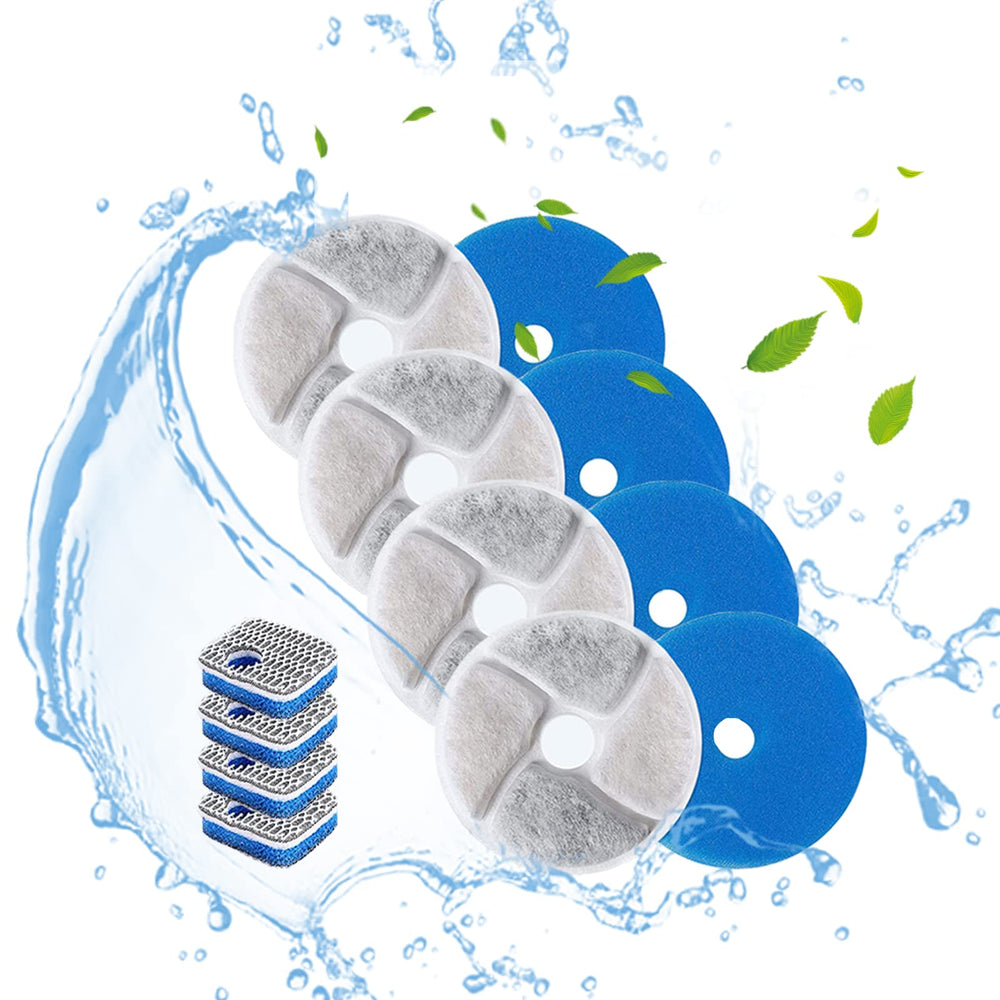 Filtre rond Soron 4-pack pour fontaine chat, filtration efficace des impuretés.