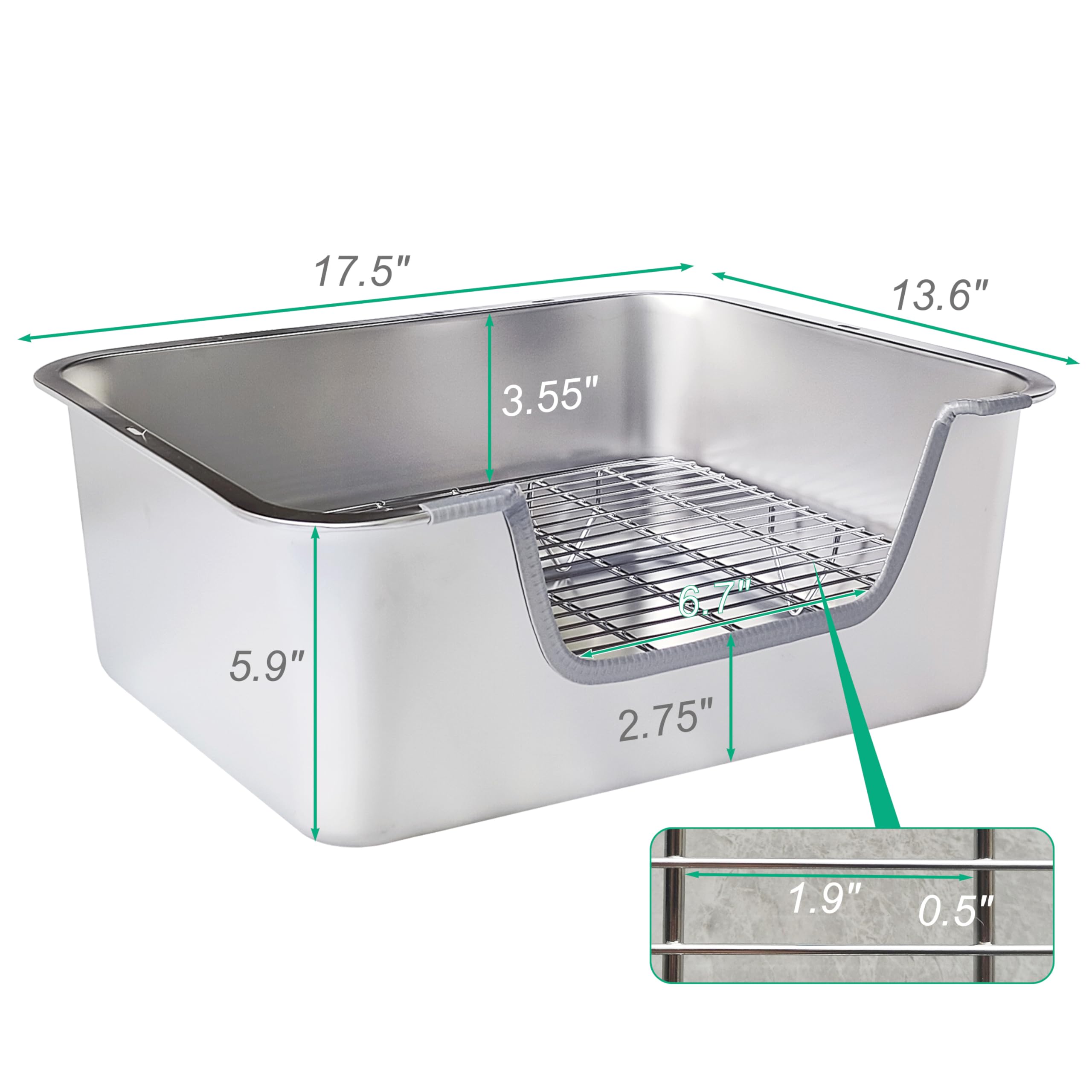 Sorstrem litiere lapin acier inox grand espace.