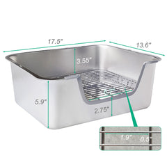 Sorstrem litiere lapin acier inox grand espace.