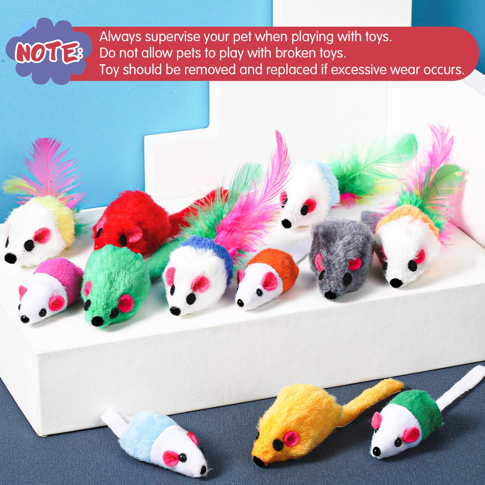 Sosation Ensemble-100-Souris-Jouets, offre variété et plaisir durable pour chats.
