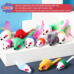 Sosation Ensemble-100-Souris-Jouets, offre variété et plaisir durable pour chats.