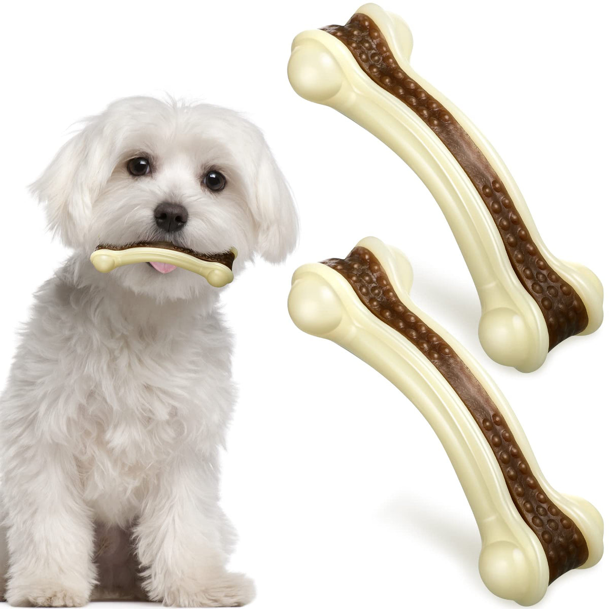 Sosation os courbe 2-pack, jouet solide pour chiens à mâcher agressifs.