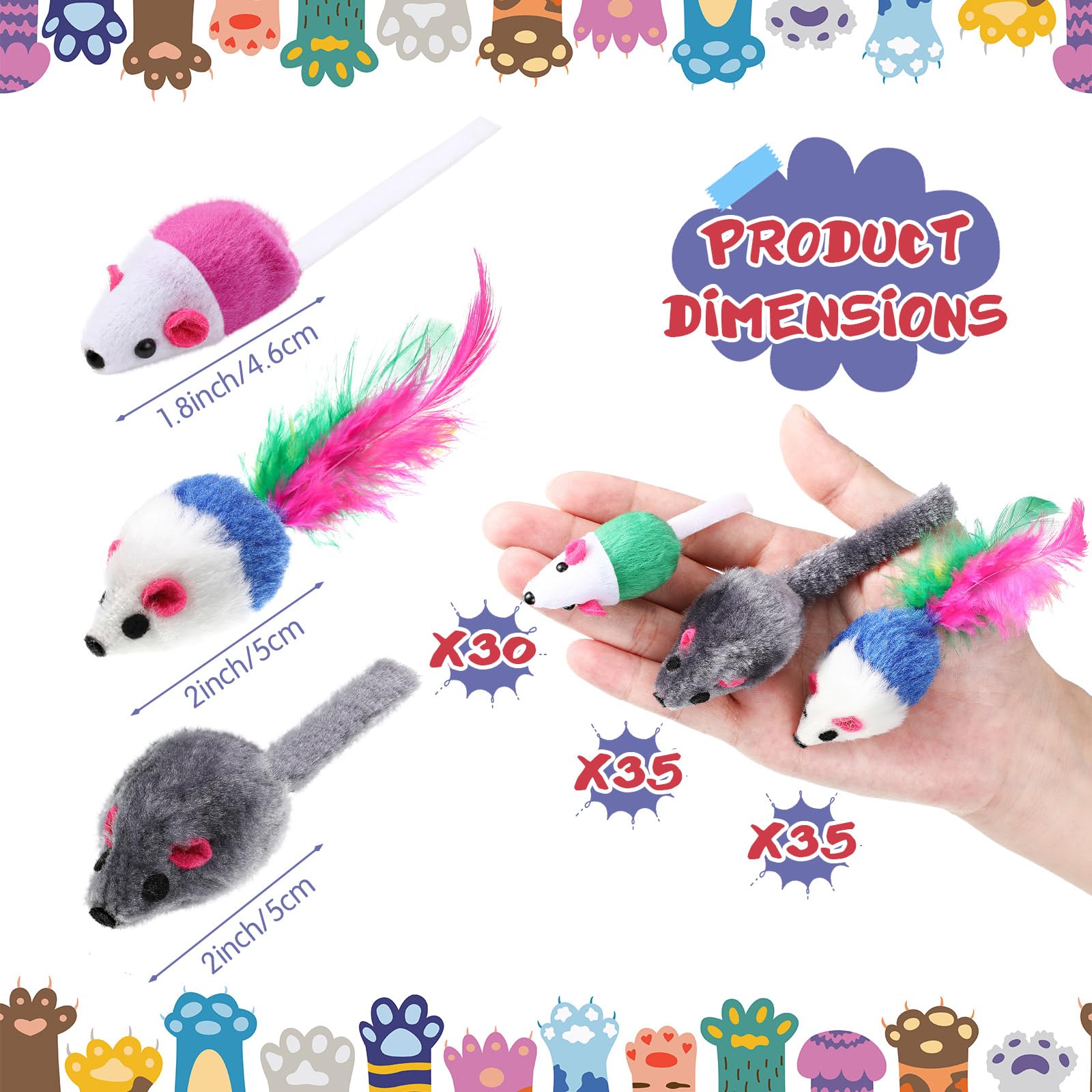 Sosation Souris-Jouet Cliquetis, stimule l’instinct chasseur grâce au bruit.