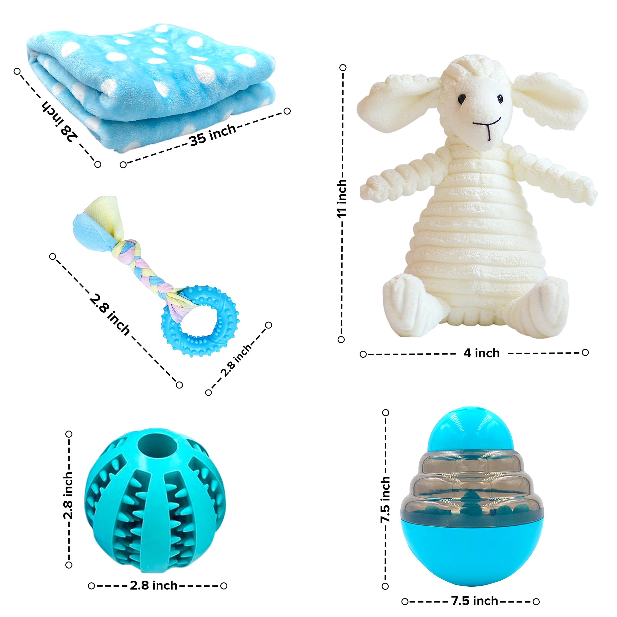 Emballage-cadeau chiot bleu SoSoCute, cadeau pratique et attentionné.