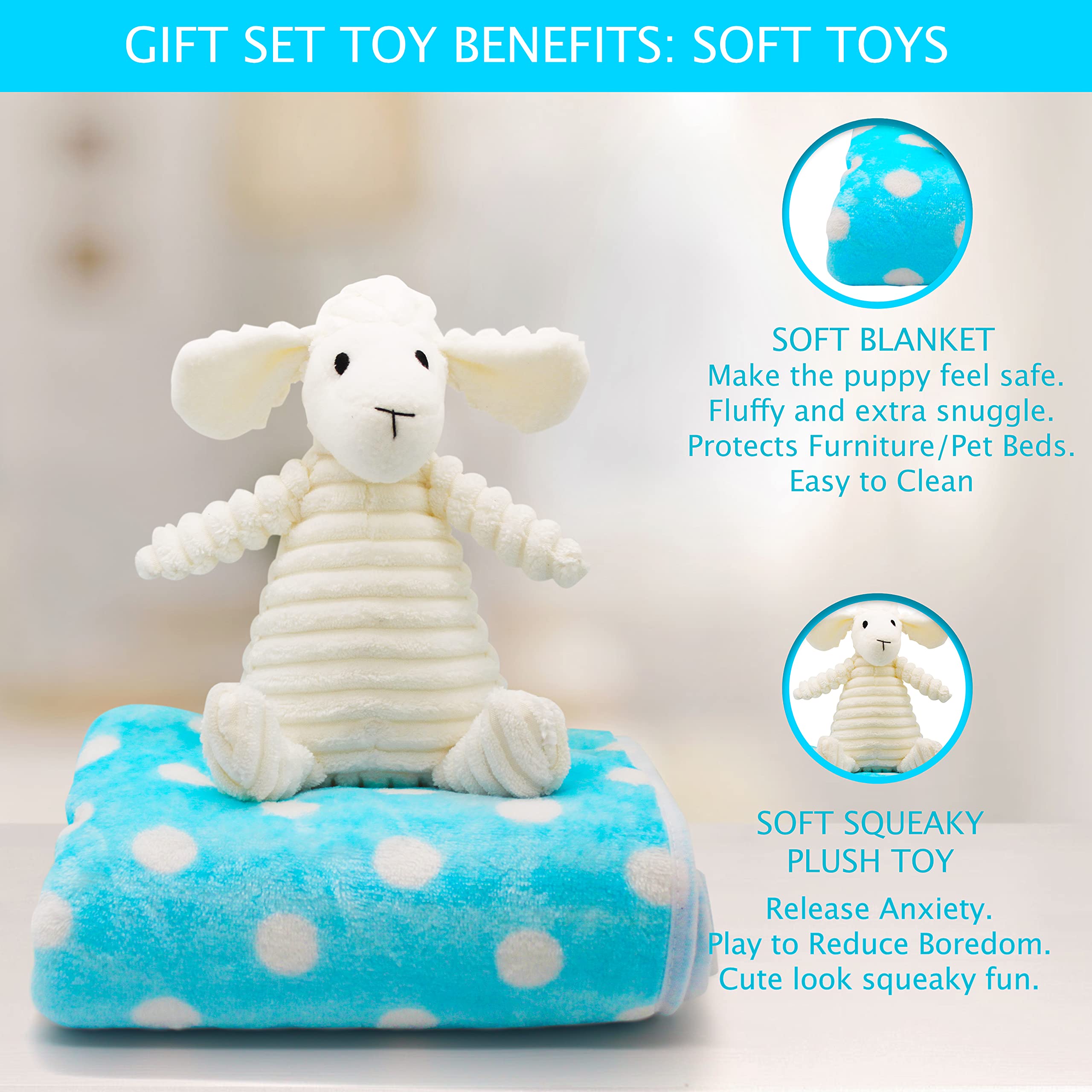 Balle-chew dur bleu SoSoCute, mordillage sûr pour petites races.