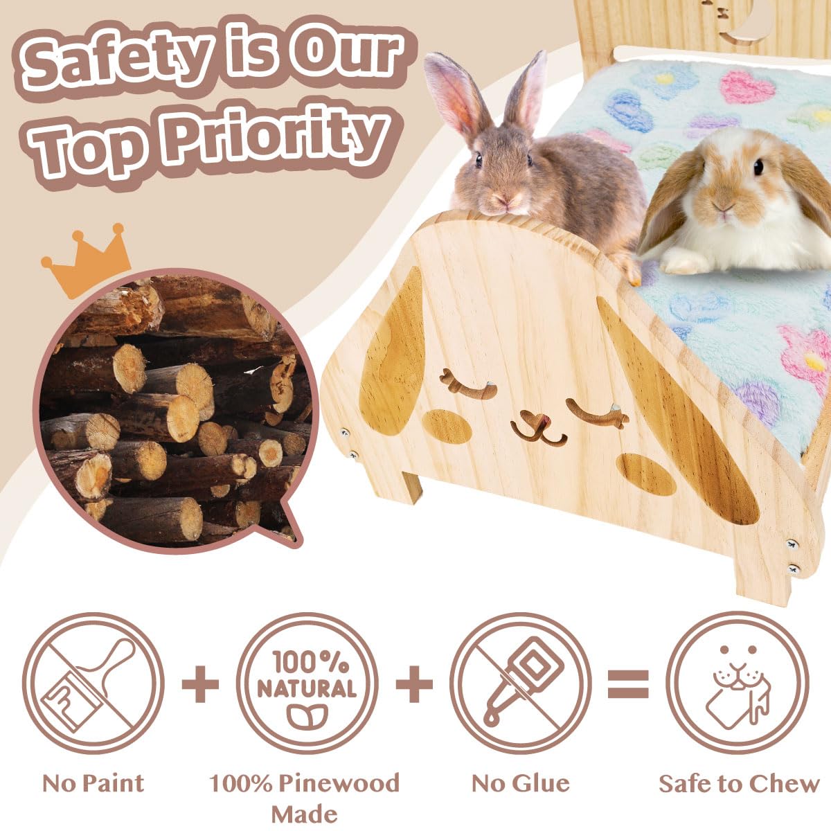 Bois naturel en pin durable sans substances nocives.
