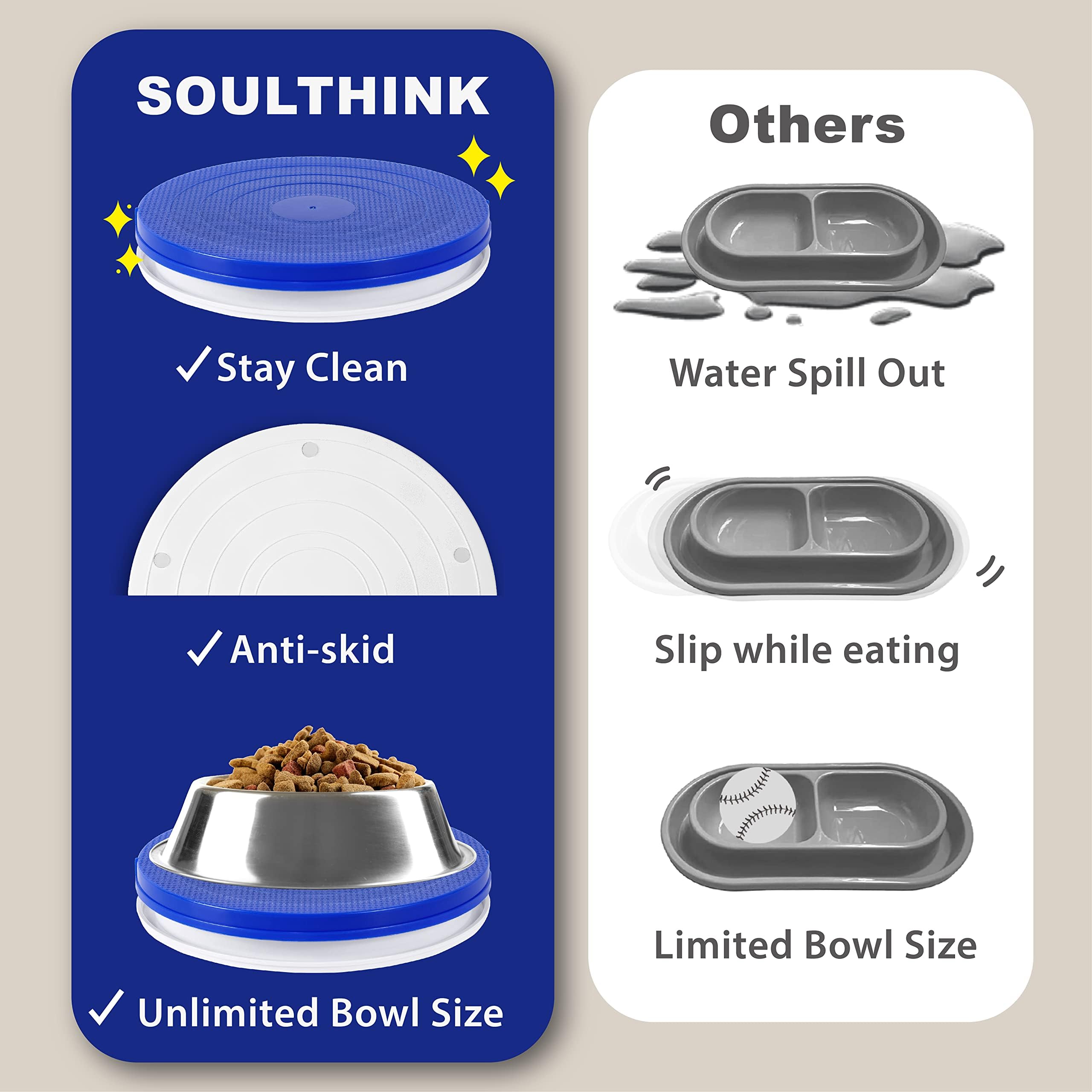 SoulThink plateau anti-fourmis facilite repas sans dégâts sans eau