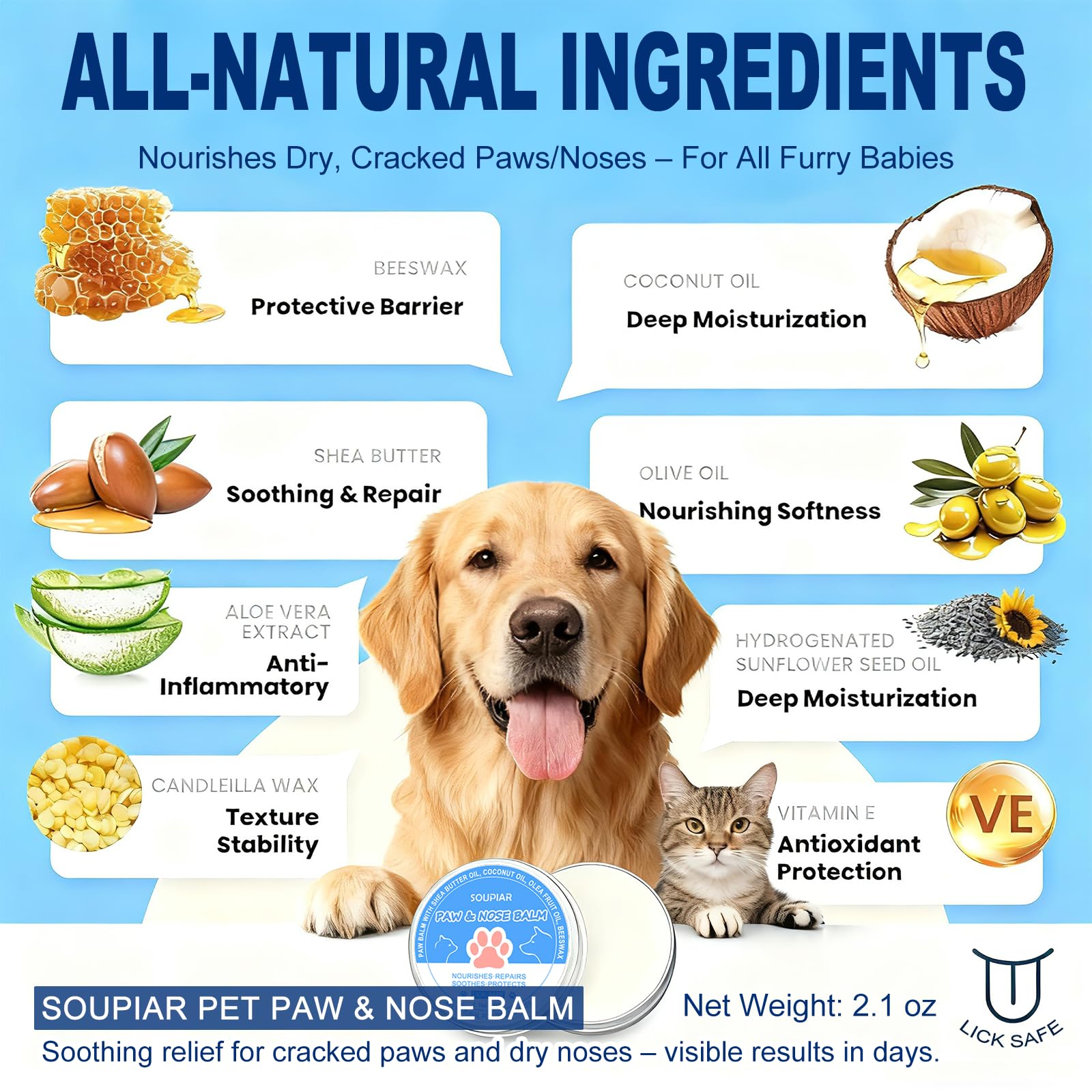 Soupiar baume-pattes-nez-sans-parfum - parfum discret pour animaux sensibles